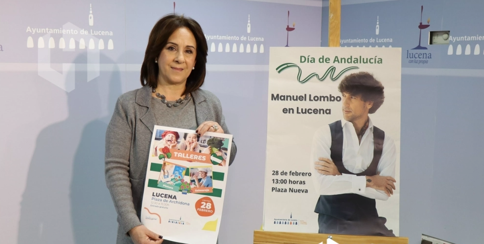 La edil de Fiestas del Ayto. de Lucena, Araceli Rodríguez, presenta las actividades para el próximo Día de Andalucía