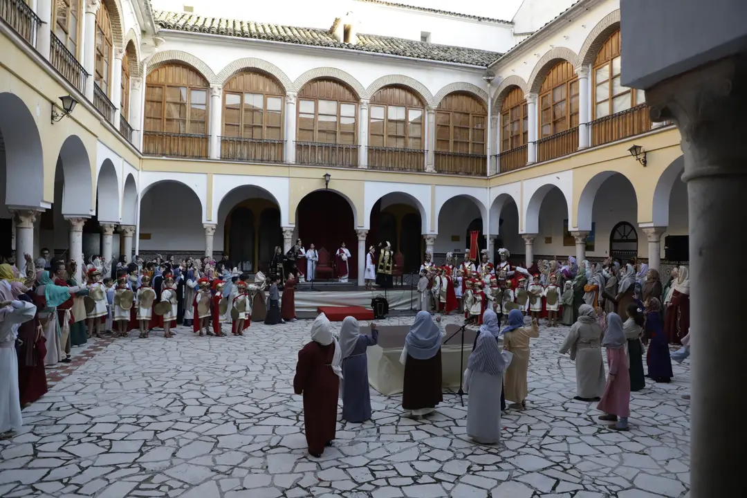 Uno de los momentos de la representación de 'La Pasión' en Cabra