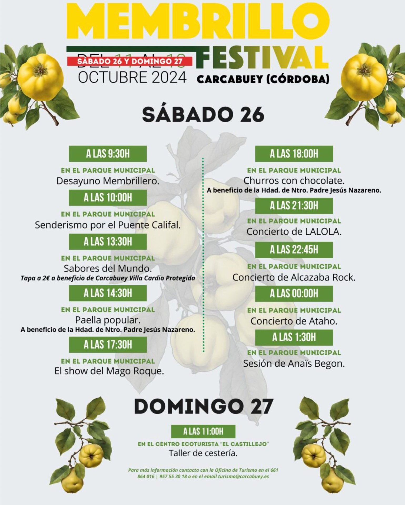 Programa de actividades Membrillo Festival